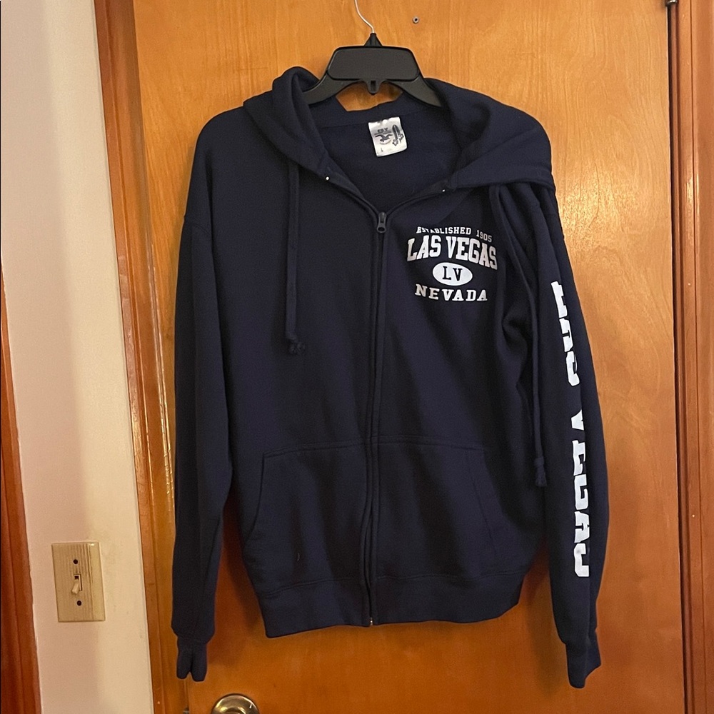 ESY Surf Co. Navy Zip Hoodie with Las Vegas Graphics